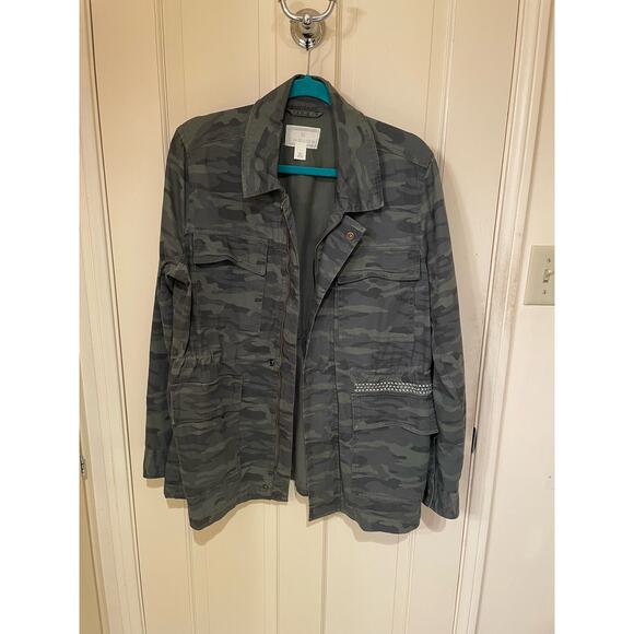 Nordstrom Caslon Military Camo Lightweight Jacket Size L - Picture 1 of 3